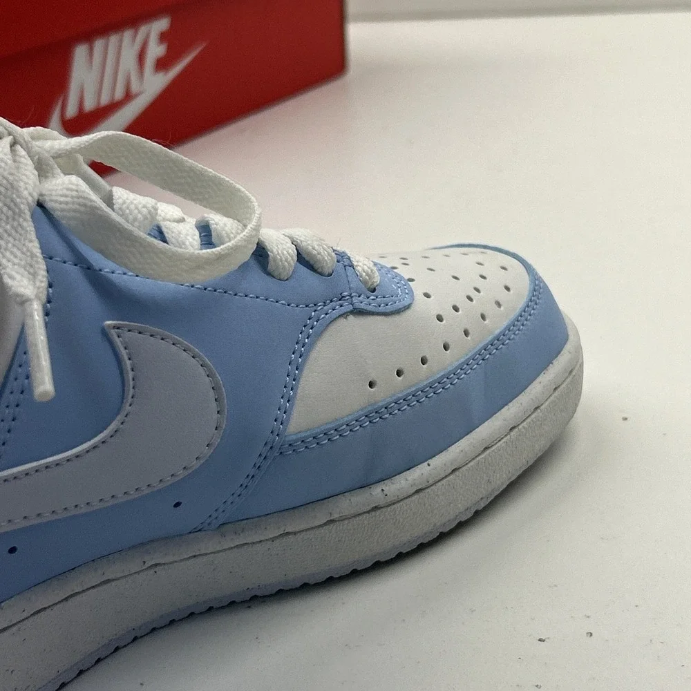 Nike Womens Court Vision Low Summit White/Football Grey/Psychic‎ Blue 6 Medium